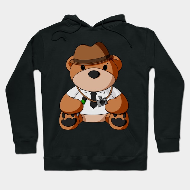 Press Teddy Bear Hoodie by Alisha Ober Designs